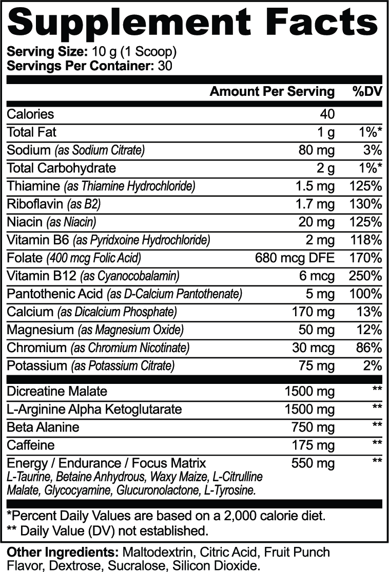 Lo Labz Nutrition Elite Series: Nitric Shock Pre-Workout Powder (Fruit Punch)