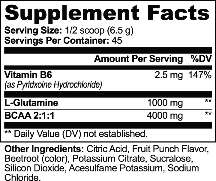 Lo Labz Nutrition Elite Series: BCAA Shock Powder (Fruit Punch)